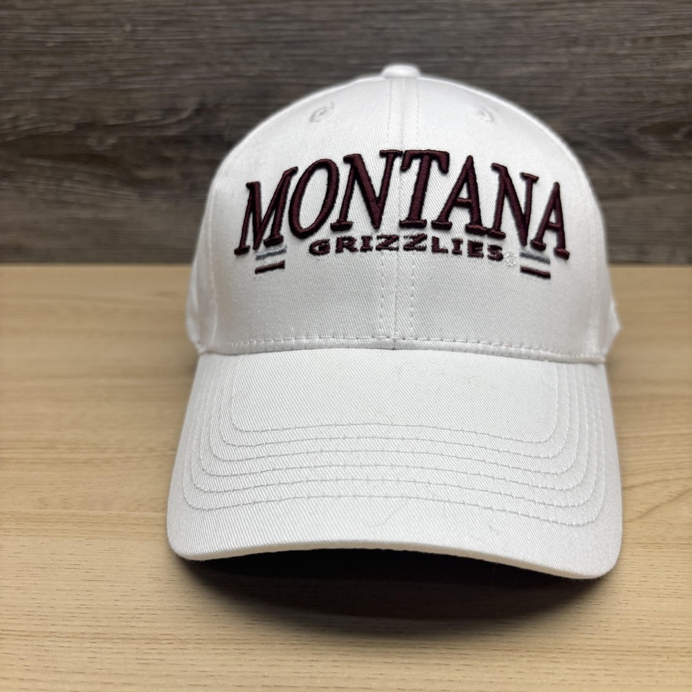 Montana Grizzlies Hat Cap Snap Back Mens White NCAA Football College Griz